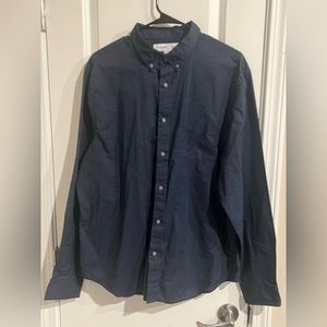 Old Navy long sleeve shirt slim fit navy blue X-Large